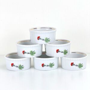 Louis Lourioux Le Faune Ramekin Mini Soufflé Dish Porcelain France Set of 6